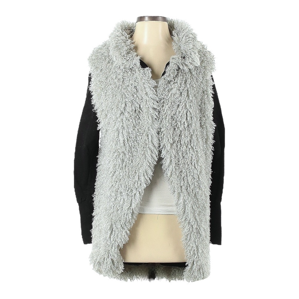 ASOS Story of Lola Fuzzy Eyelash Light Gray Open Cardigan One Size